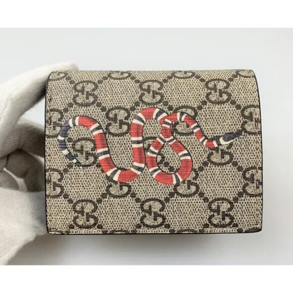 NWT Gucci Kingsnake Print GG Supreme Wallet - Picture 2 of 11
